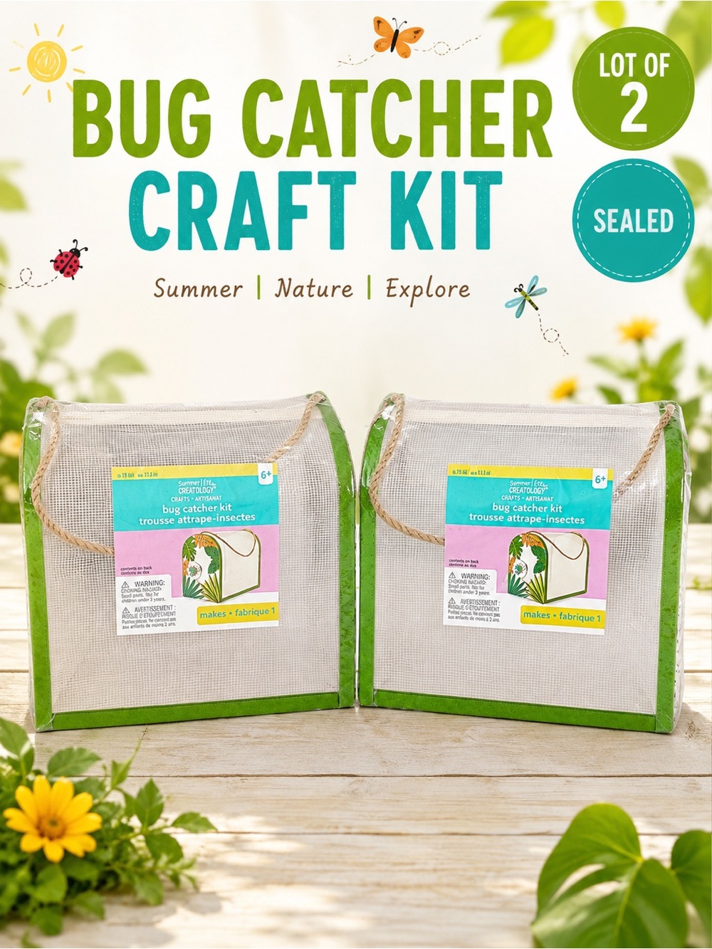 Creatology Bug Catcher Craft Kit Lot of 2 Kids DIY Insect Nature Activity